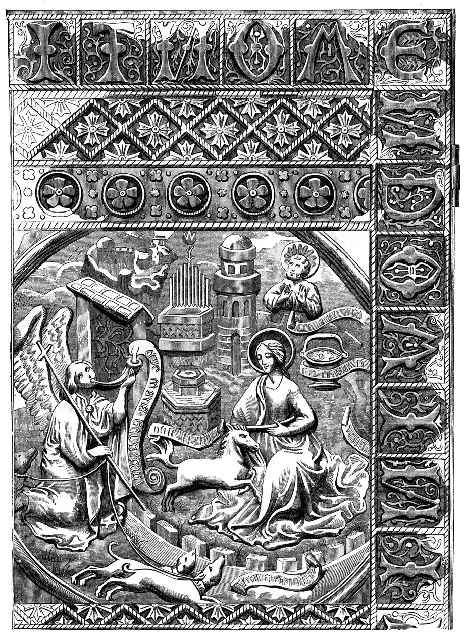 A perseguição mística do unicórnio, que se refugiou no colo da virgem, século XV, 1 de Unbekannt