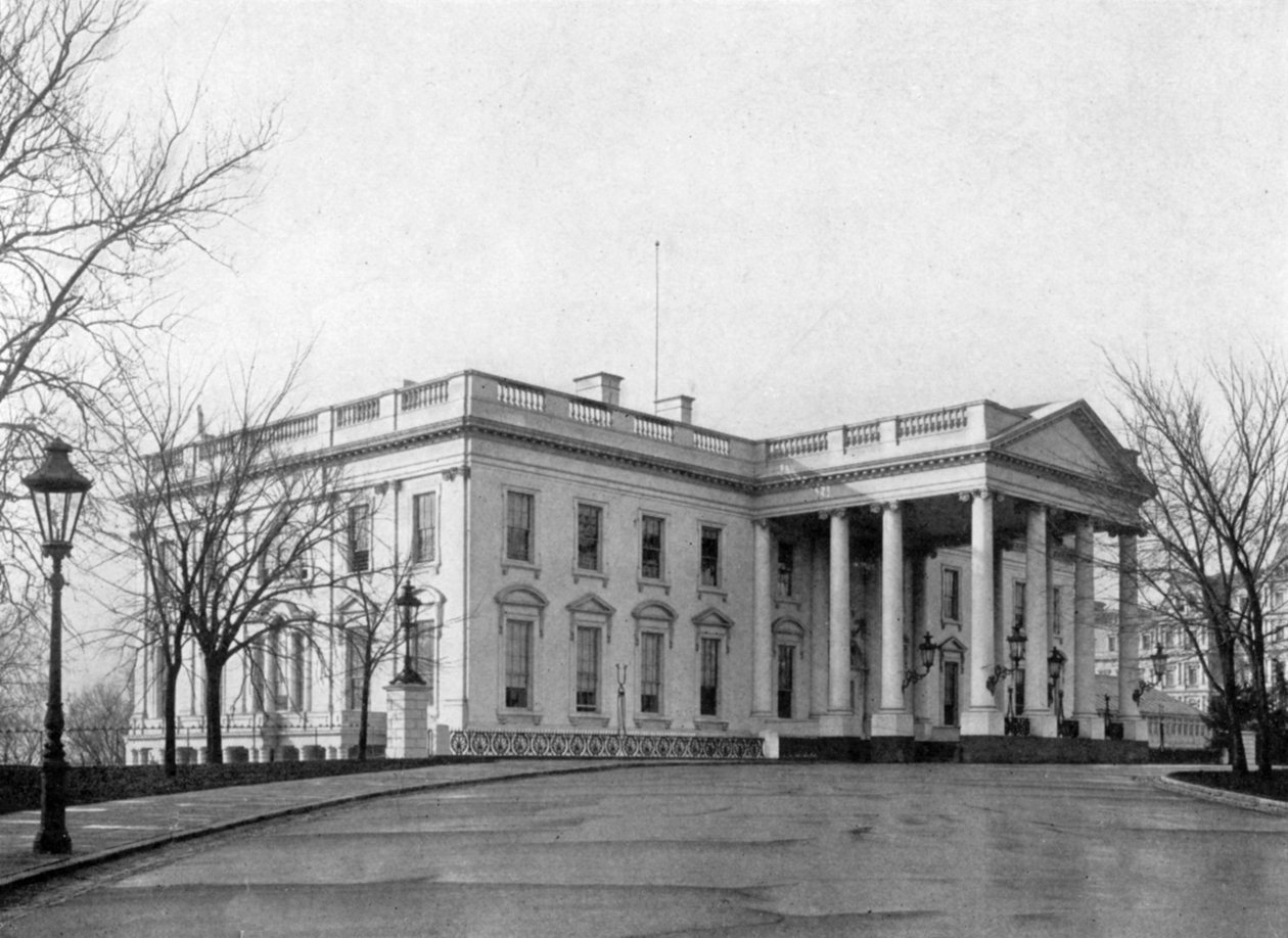 O pórtico norte da Casa Branca, Washington DC, EUA, 1908 de Unbekannt