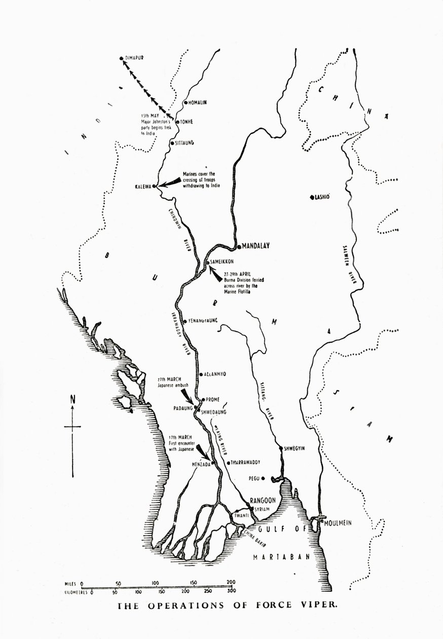 As operações da Force Viper, Birmânia, Segunda Guerra Mundial, 1942-1943 1944. de Unbekannt