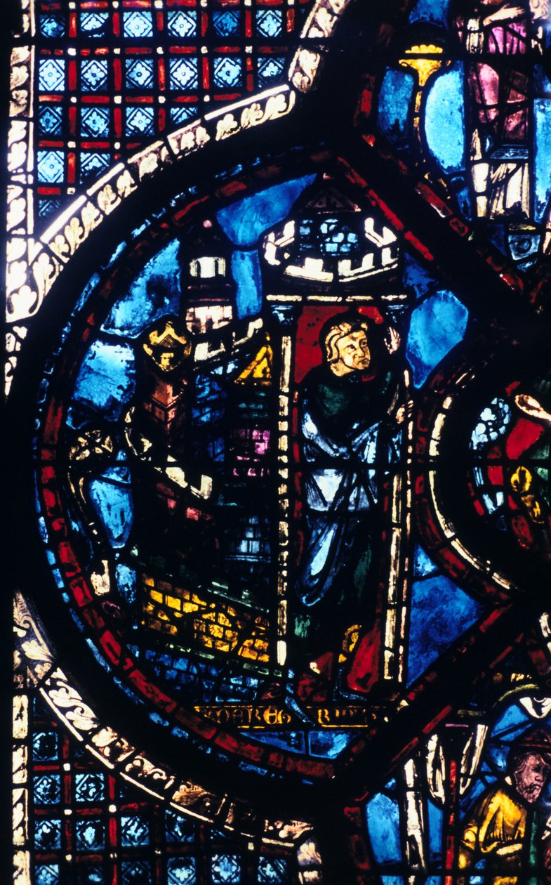 O peregrino deixa Jerusalém para Jericó, vitral, Catedral de Chartres, França, 1205-1215 de Unbekannt