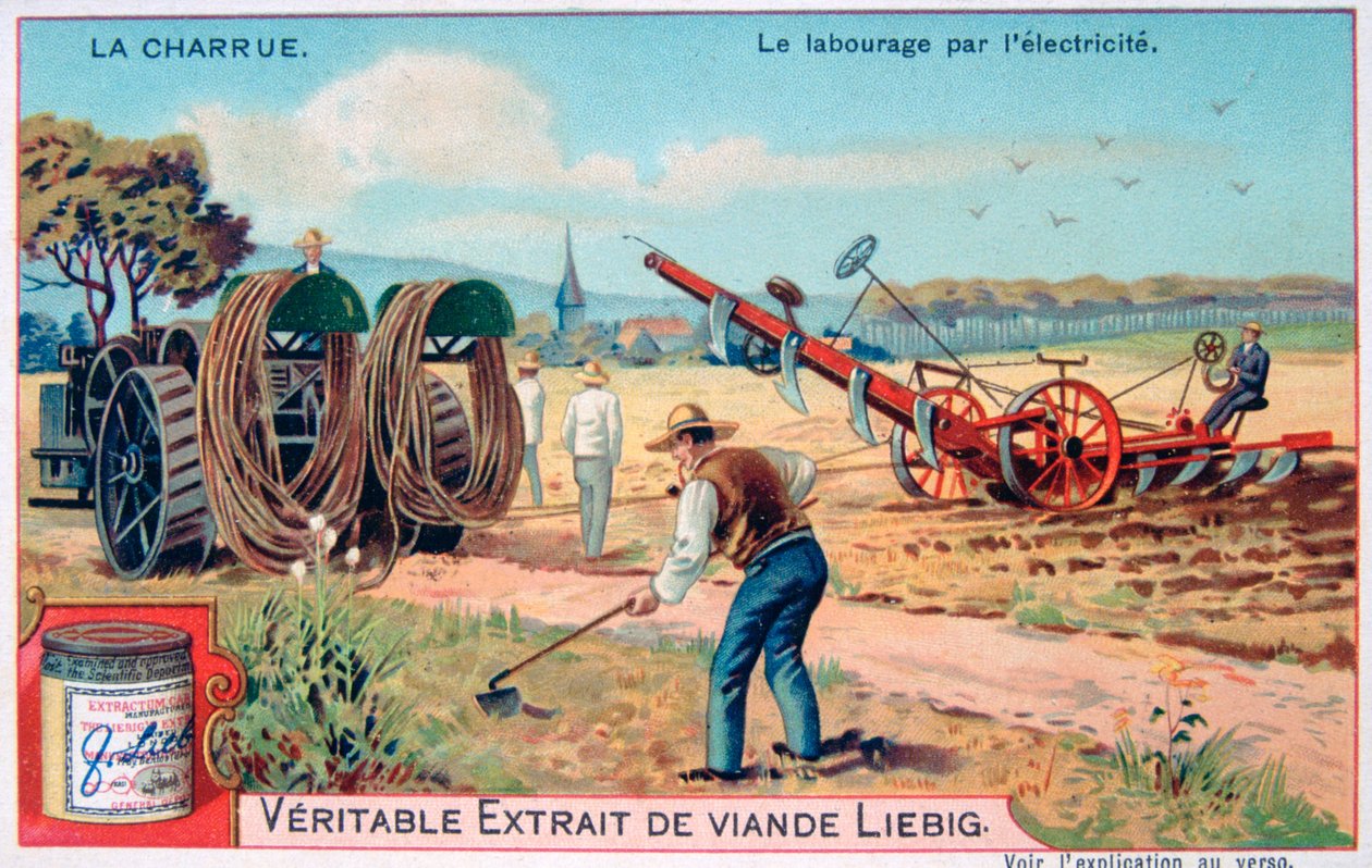 O arado, lavra usando eletricidade, c1900 de Unbekannt