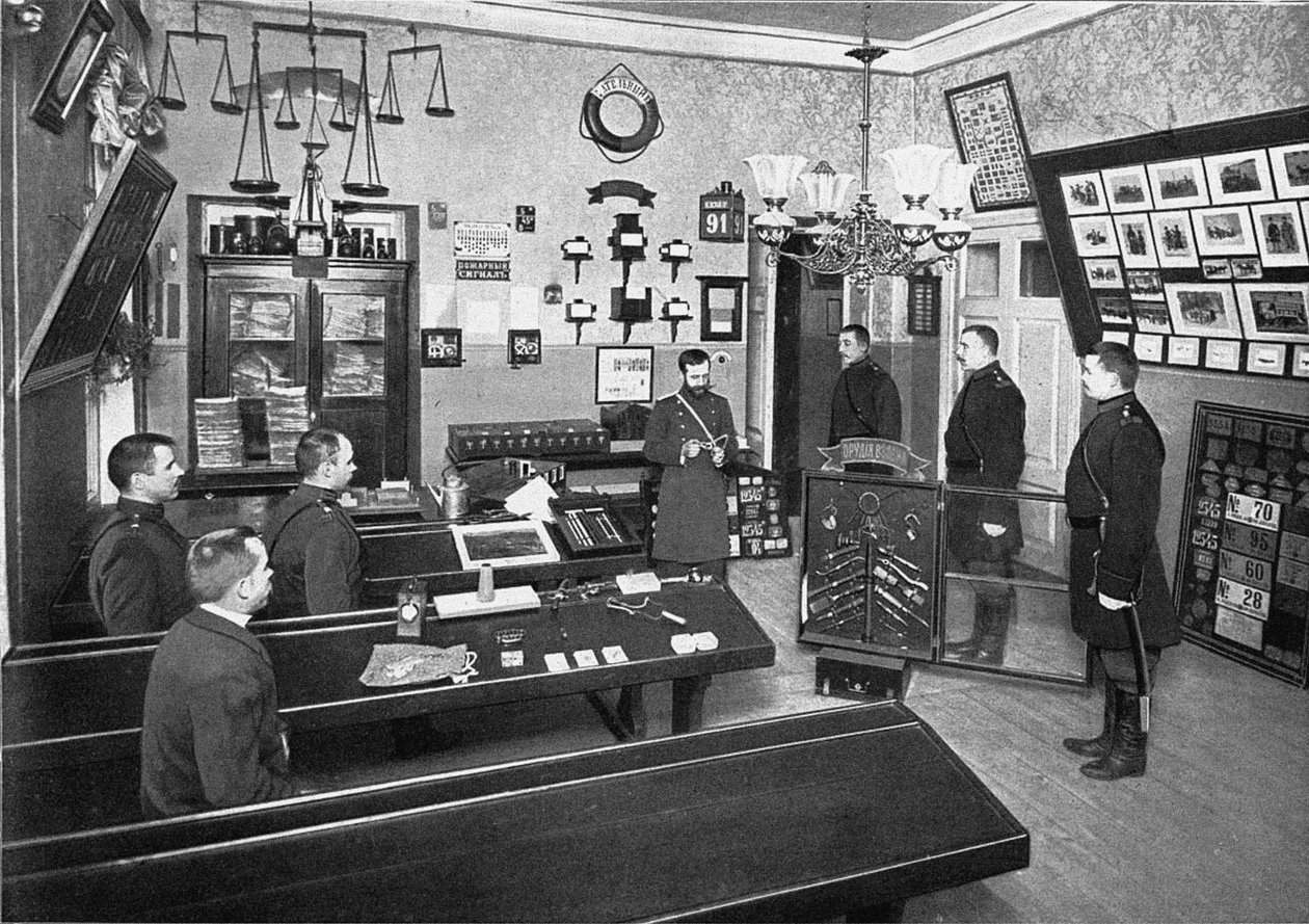 Os recrutas policiais na escola de polícia de Saint Peterburg, 1903 de Unbekannt
