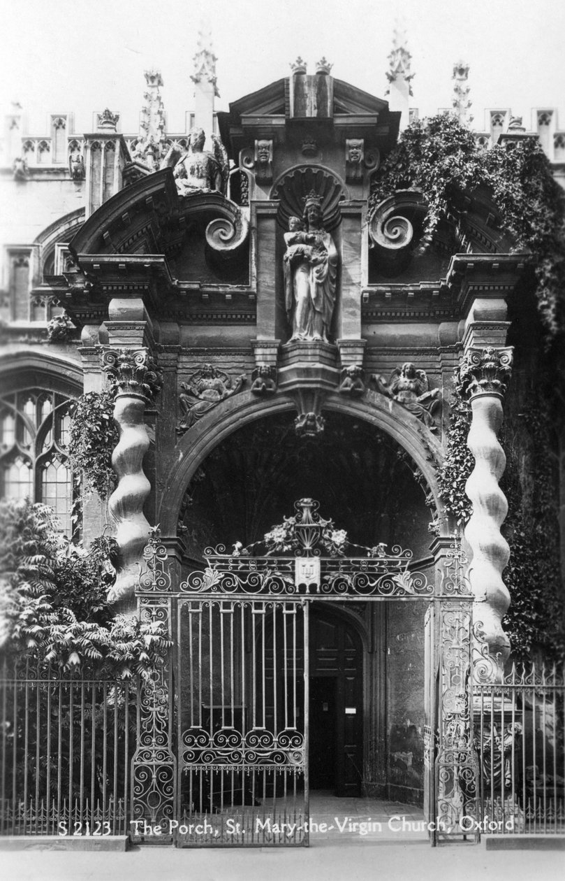 A varanda da Igreja de Santa Maria Virgem, Oxford, Oxfordshire, início do século XX de Unbekannt