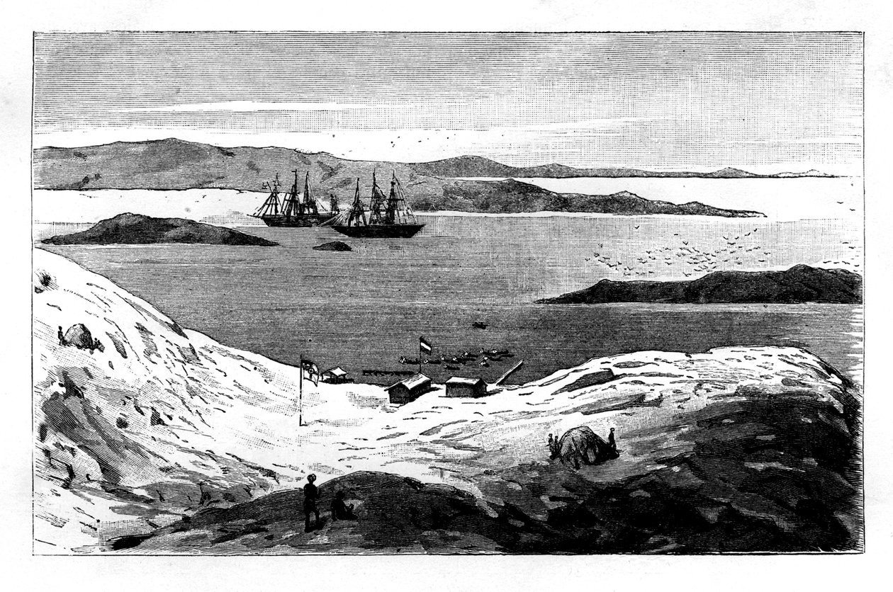 O porto de Angra Pequena, Namíbia, século XIX de Unbekannt