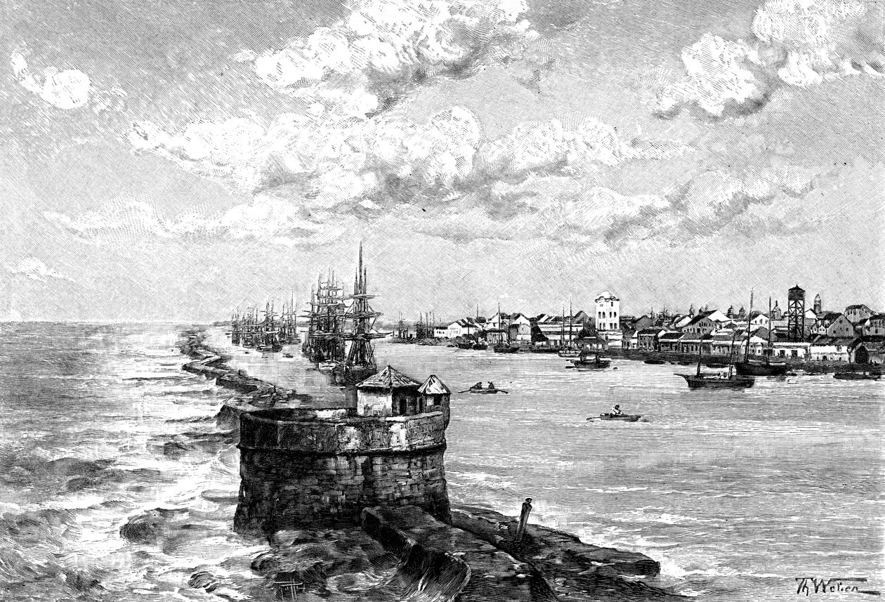 O porto de Recife, Brasil, 1895 de Unbekannt