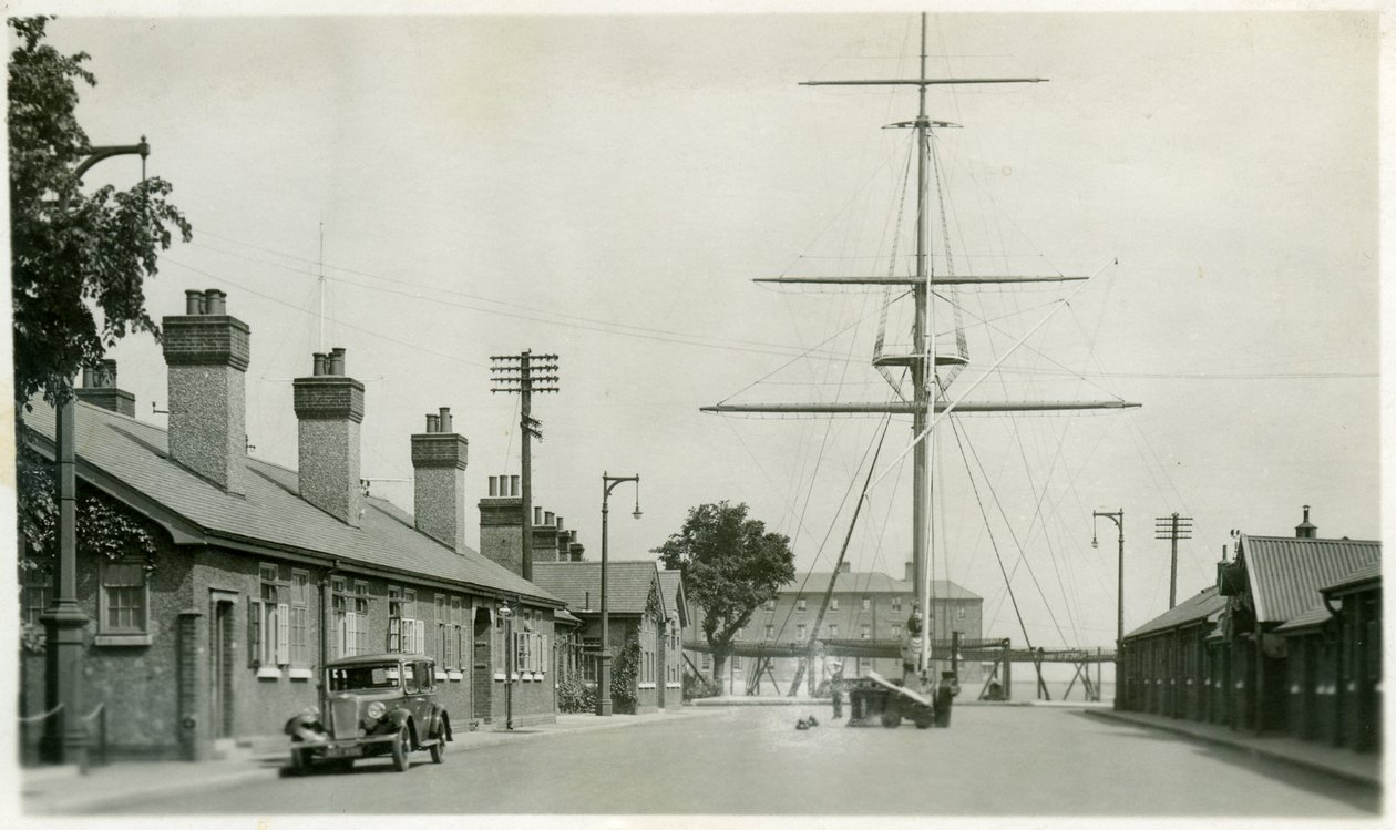 O quarterdeck, estabelecimento de treinamento da Marinha Real, Shotley, Suffolk, 1936 de Unbekannt