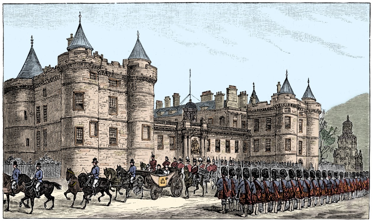 A rainha saindo do Palácio de Holyrood, Edimburgo, 1886, 1900 de Unbekannt