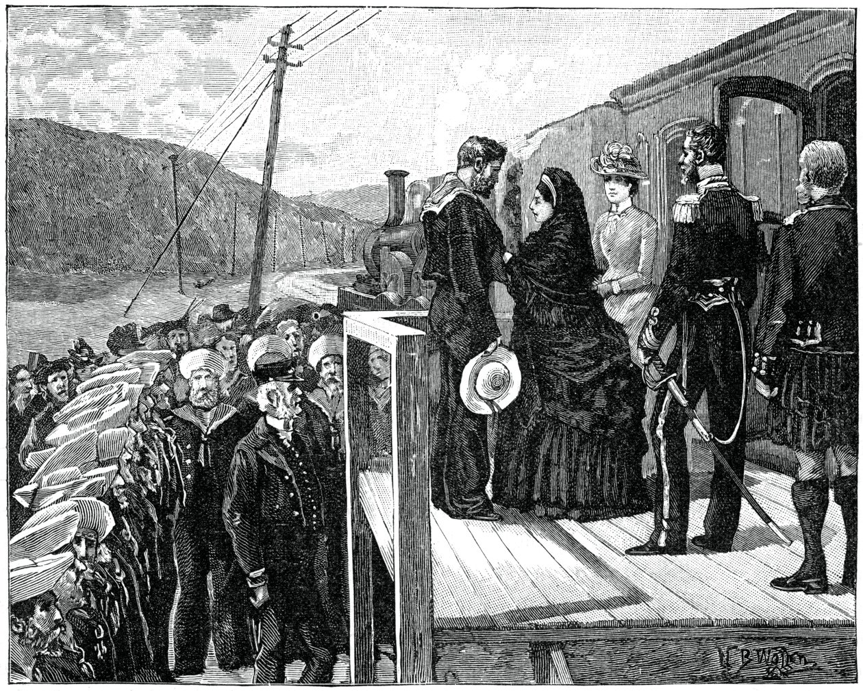 A rainha que apresenta a Medalha Albert à guarda costeira George Oatley, final do século XIX, 1900 de Unbekannt