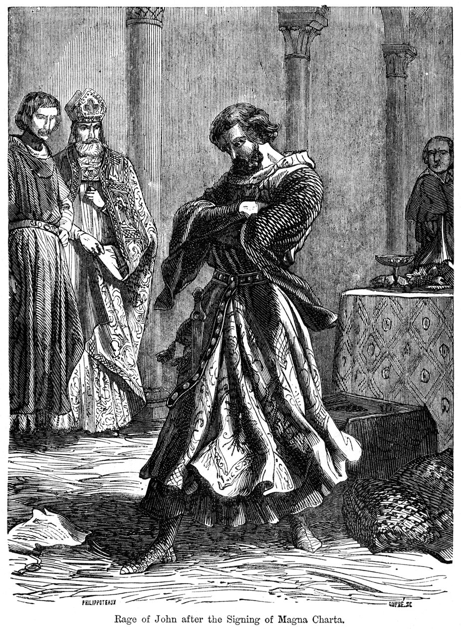 A fúria do rei João 1167-1216 após a assinatura da Magna Carta c1215 de Unbekannt