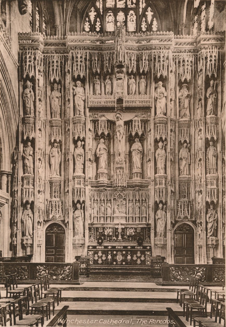 Os reredos, Catedral de Winchester, Hampshire, início do século XX de Unbekannt