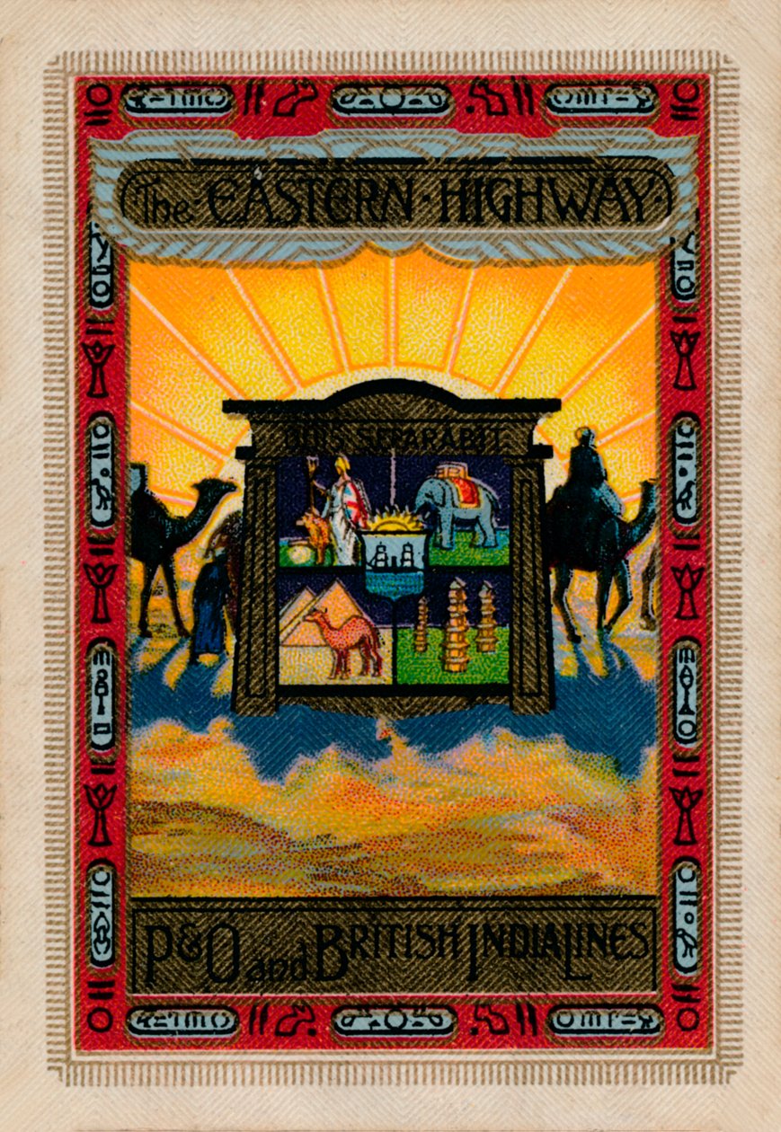 O reverso de um baralho produzido para P&O e British India Lines, 1925 de Unbekannt