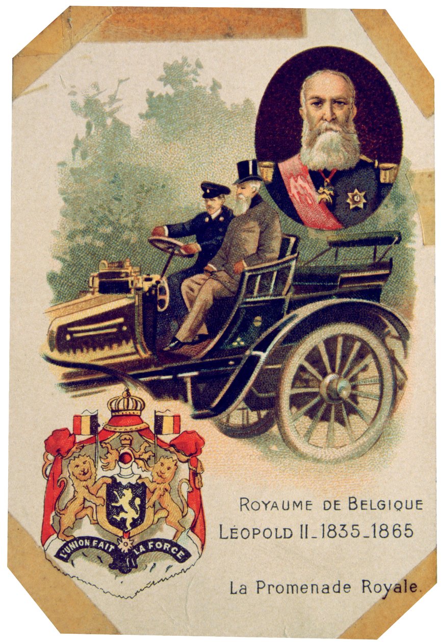 O passeio real de Leopoldo II, rei dos belgas, c1900s de Unbekannt