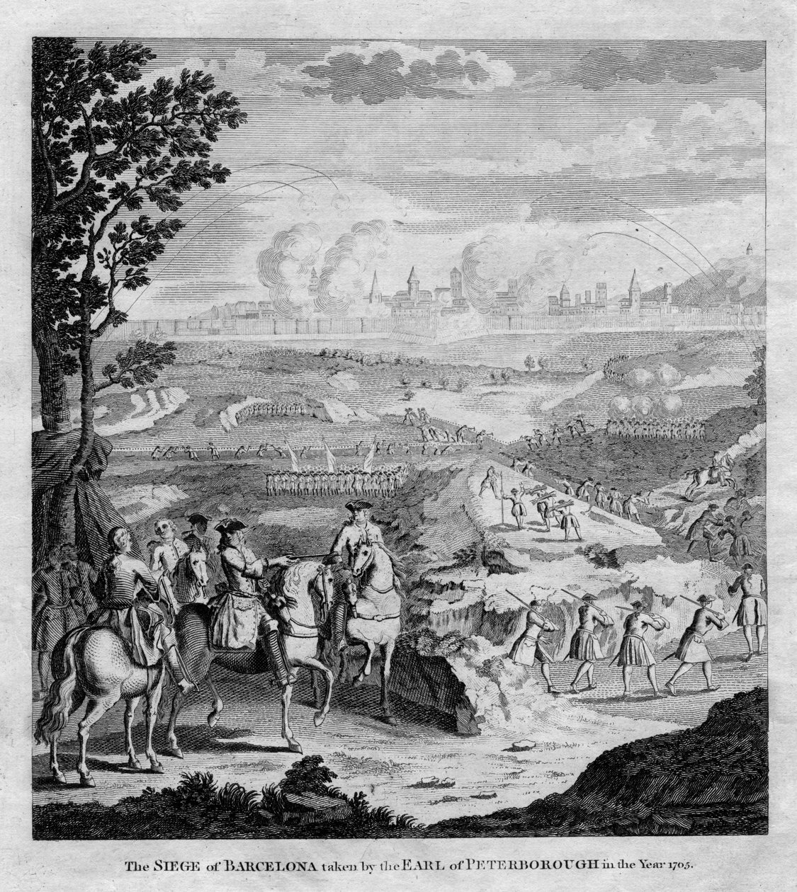 O cerco de Barcelona tomado pelo conde de Peterborough no ano de 1705 de Unbekannt