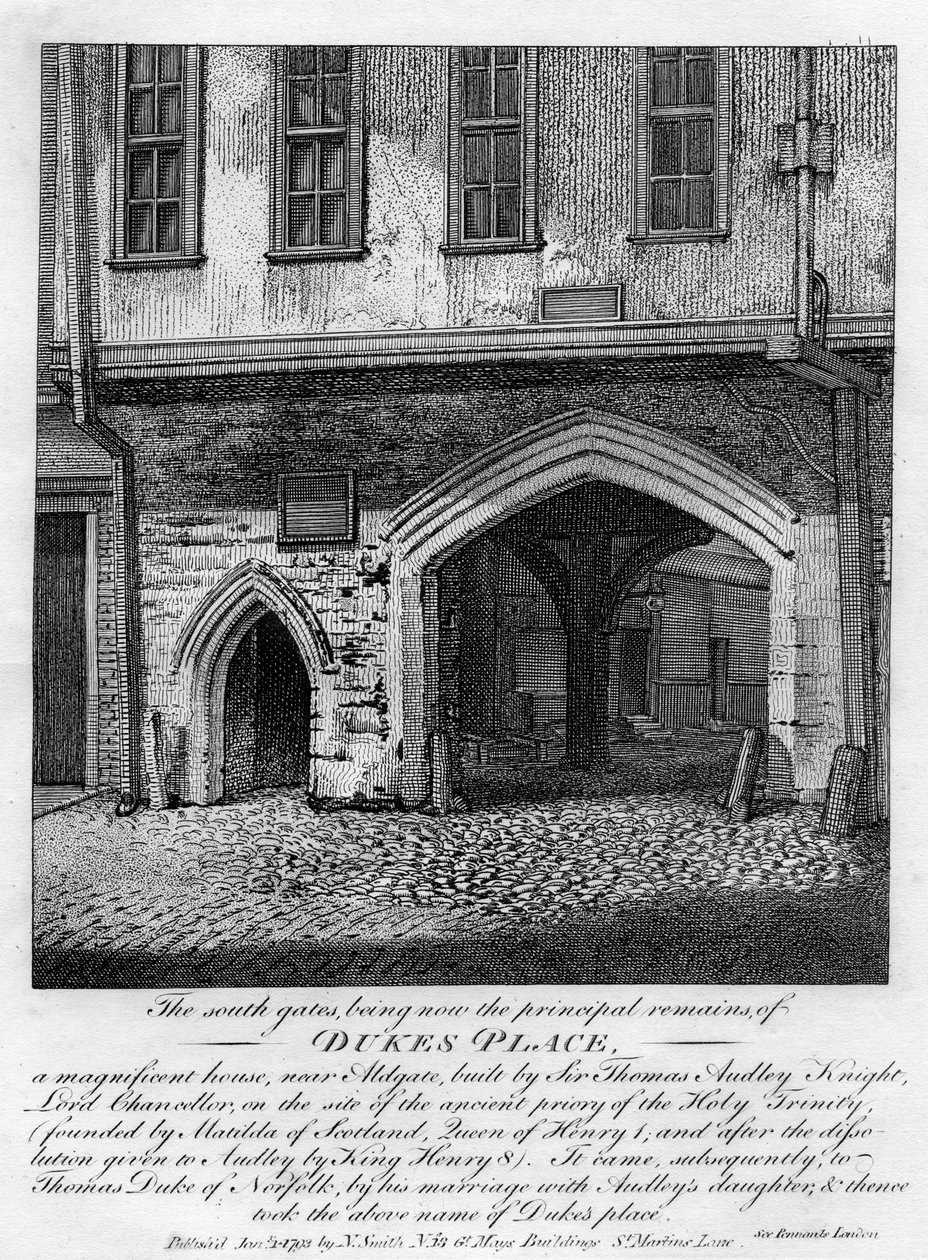 Os portões sul, Dukes Place, perto de Aldgate, Londres, 1793 de Unbekannt
