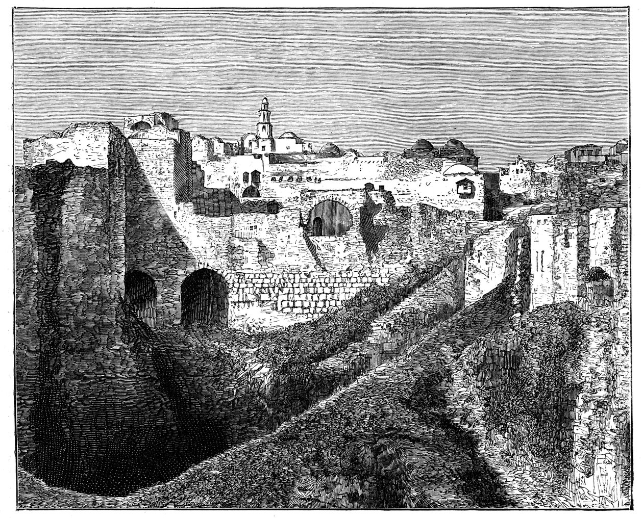 Muralhas do sul de Jerusalém, c1890 de Unbekannt