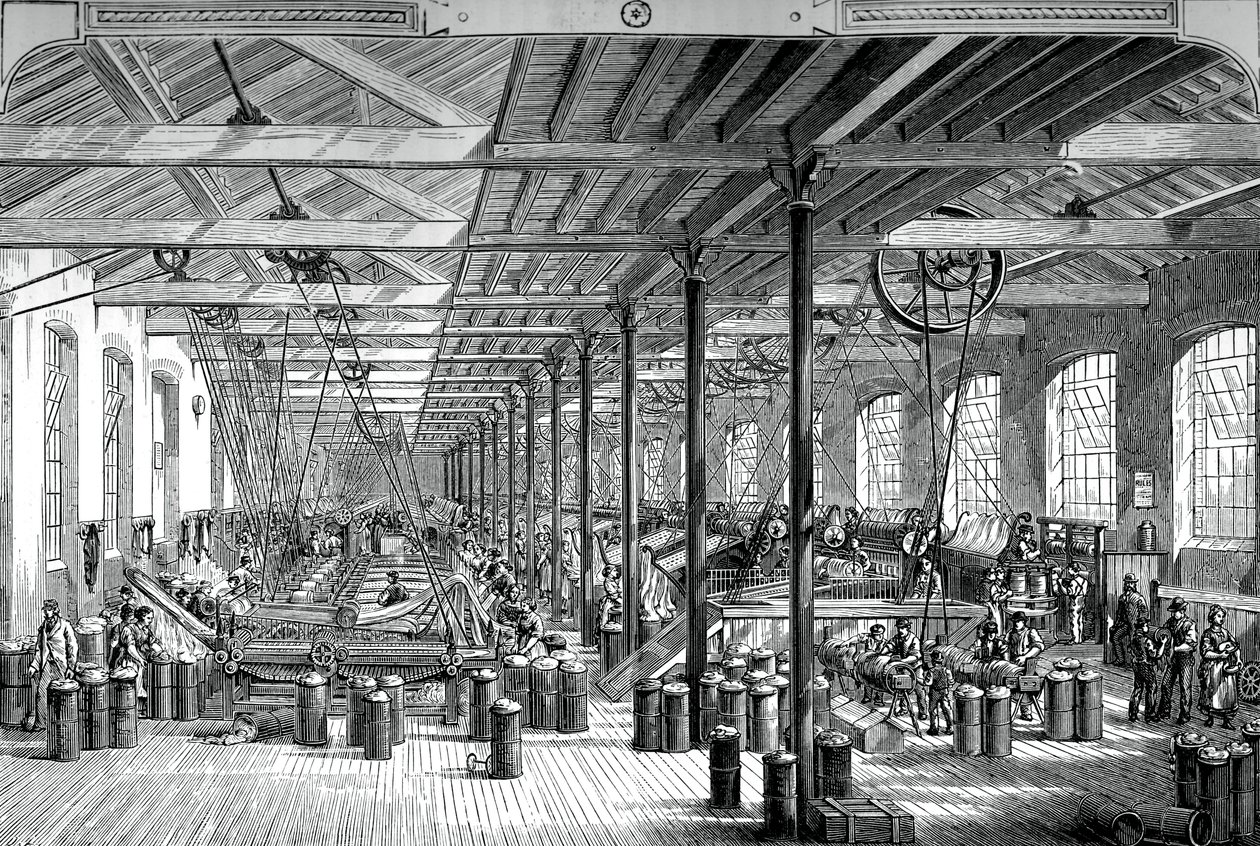 A sala de fiação na corda de Shadwell funciona, c1880 de Unbekannt