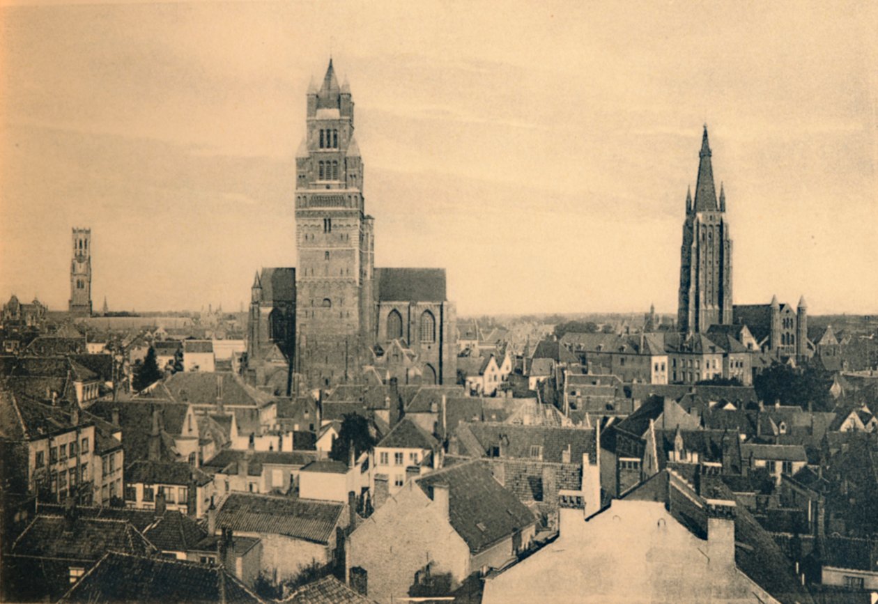 As três torres do campanário, a catedral e a igreja de Ladys, c1910 de Unbekannt