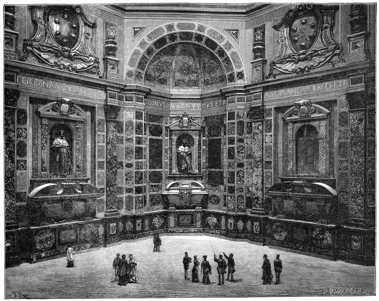 A tumba dos últimos da família Medici, Basílica de San Lorenzo, Florença, Itália, 1882 de Unbekannt
