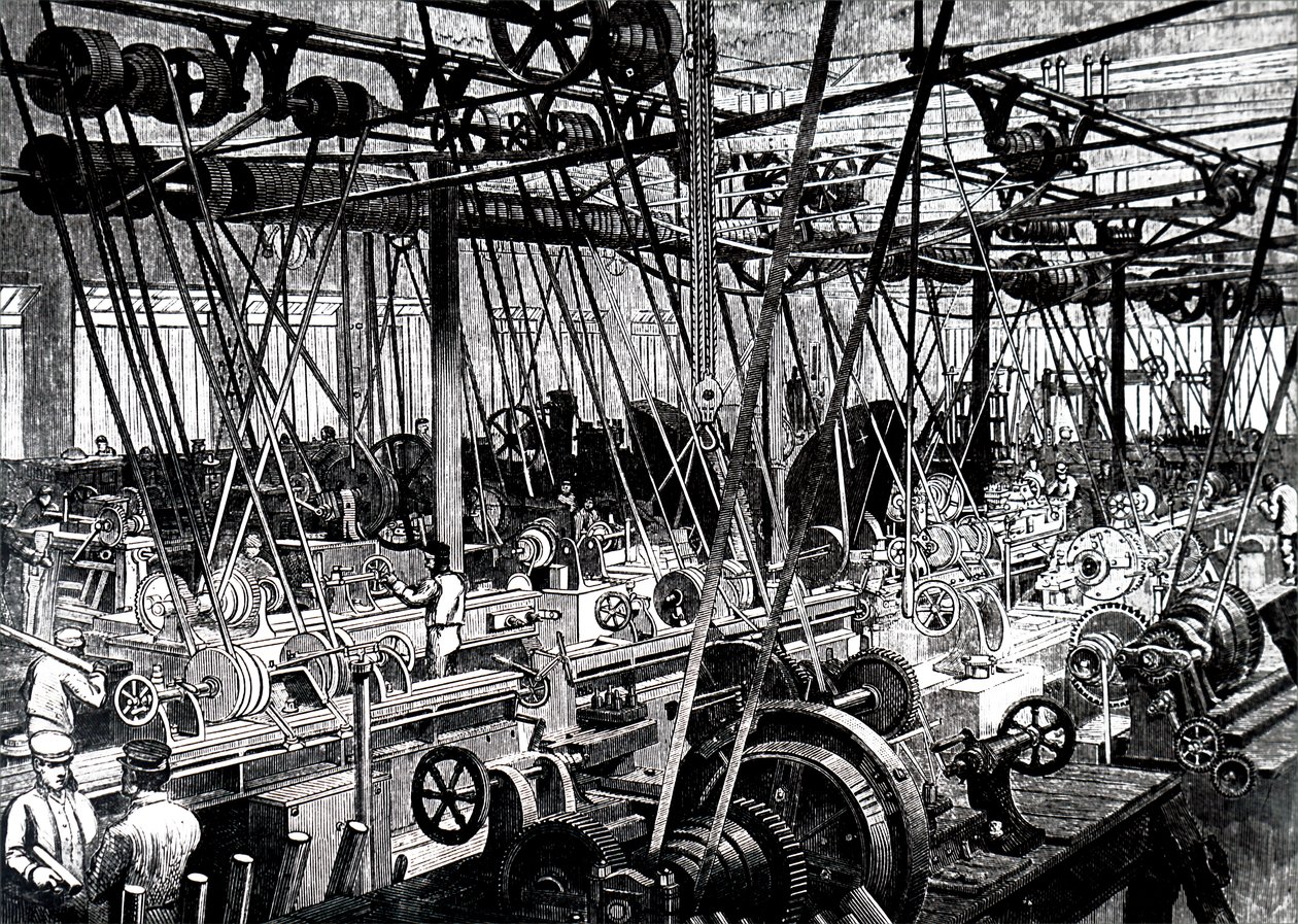 A loja de ferramentas e torno da Robert Stephenson and Company. de Unbekannt