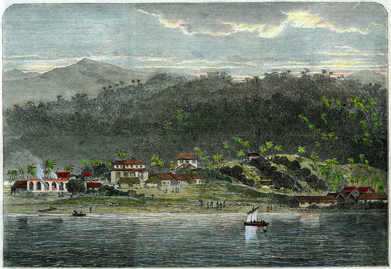 A cidade de Morant, Morant Bay, Jamaica, c1880 de Unbekannt