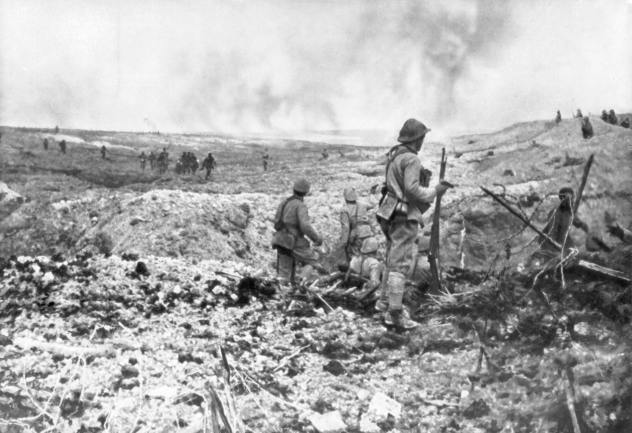 As trincheiras de Champagne, França, 1914 de Unbekannt