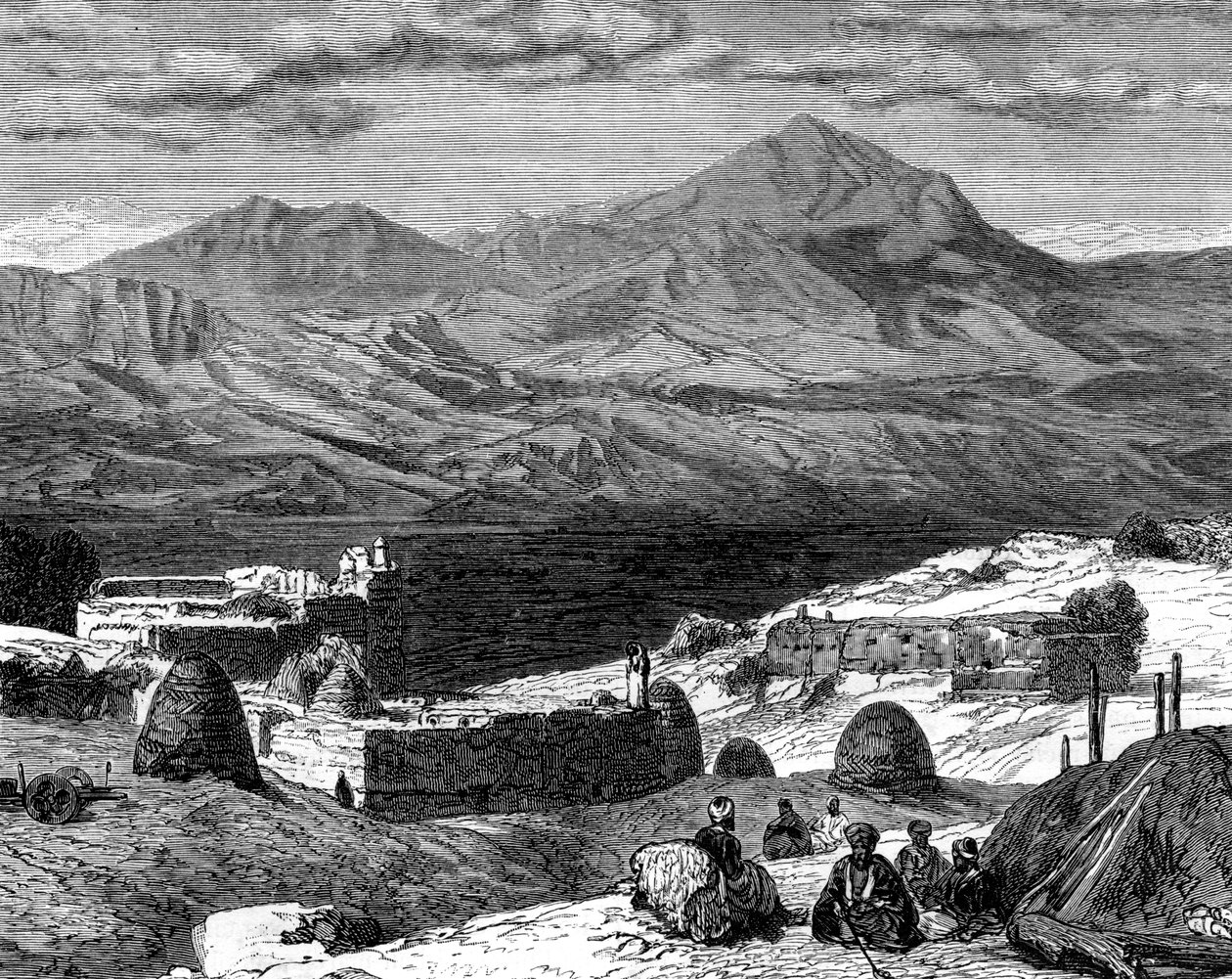A vila de Gharzen e as montanhas do Curdistão, século XIX de Unbekannt