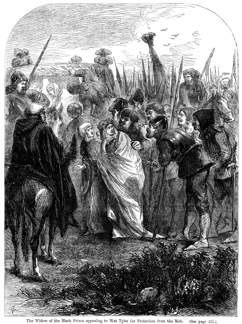A viúva do Príncipe Negro apelando a Wat Tyler para se proteger da máfia, 1381 de Unbekannt