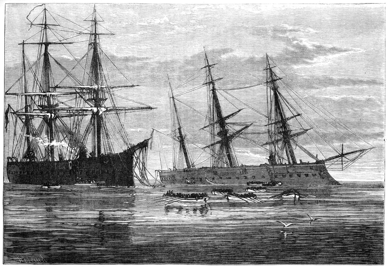 Os destroços do HMS Vanguard, século XIX de Unbekannt