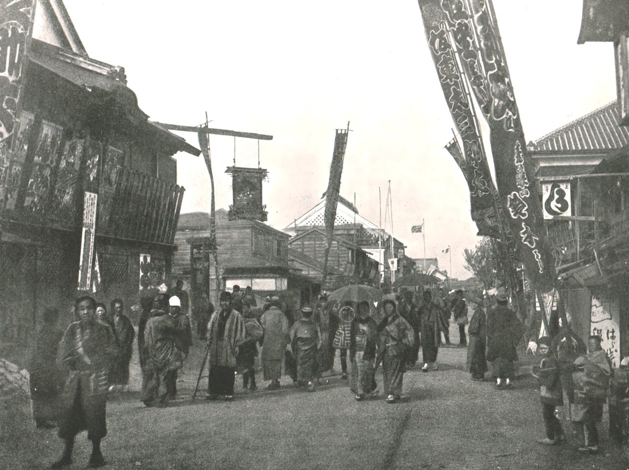 Rua do teatro, Yokohama, Japão, 1895. de Unbekannt