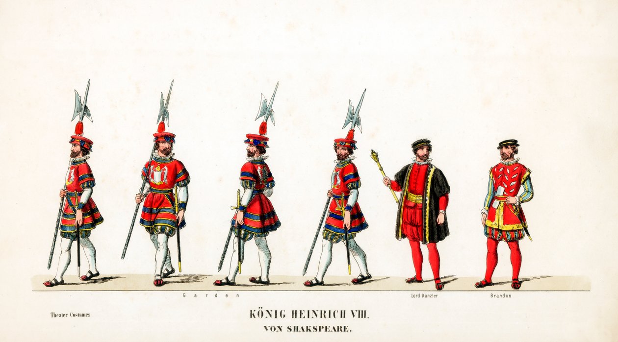 Figurinos de teatro para peça de Shakespeares, Henrique VIII, século XIX de Unbekannt