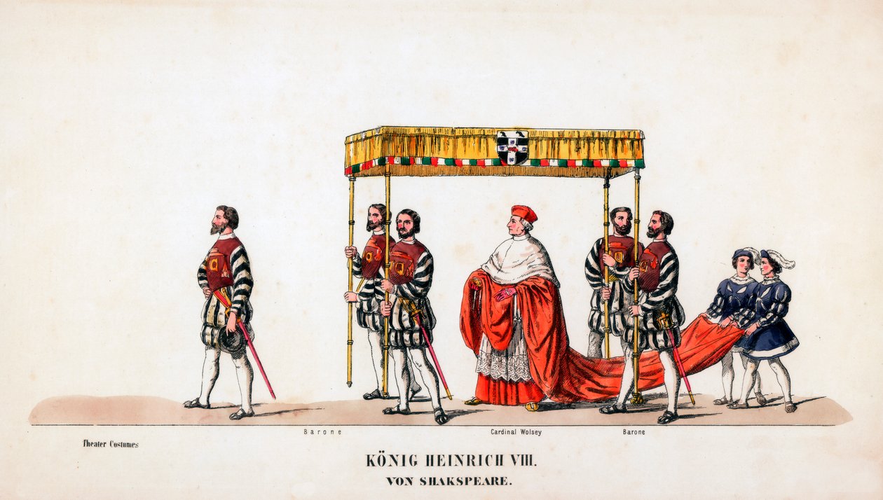 Figurinos de teatro para peça de Shakespeares, Henrique VIII, século XIX de Unbekannt