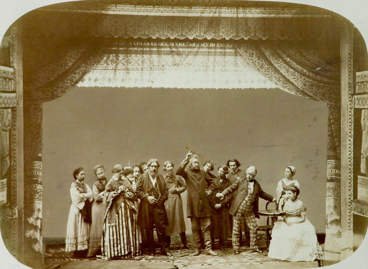Grupo de teatro do Teatro Folclórico, Rússia, 1892 de Unbekannt