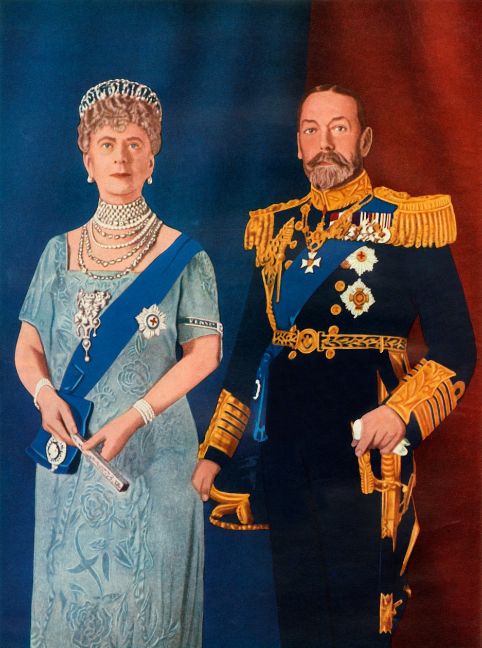 Suas majestades, o rei George V e a rainha Mary, na época de seu jubileu de prata em 1935, 1951. de Unbekannt