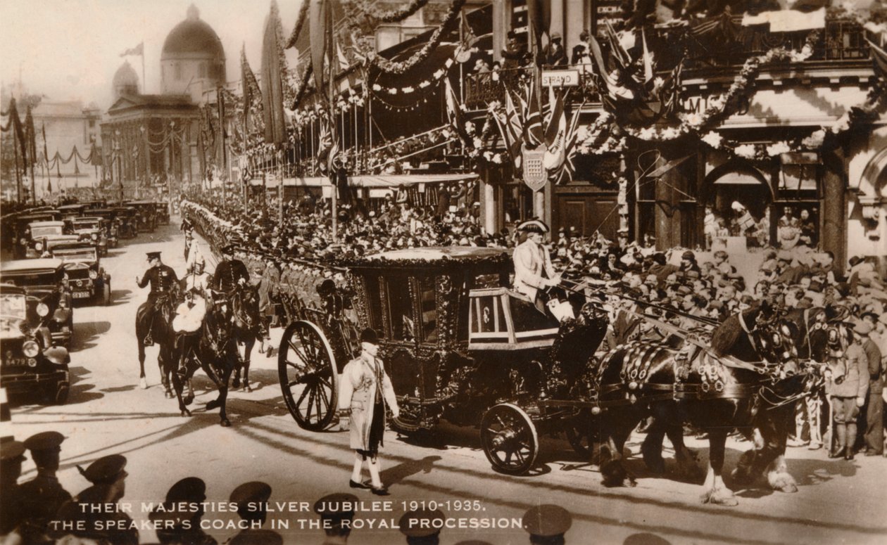 Suas Majestades Jubileu de Prata 1910-1935. O treinador de oradores na procissão real de Unbekannt