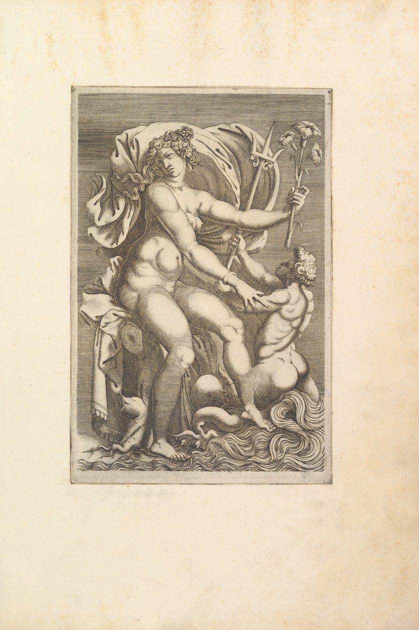 Thetis assentado com um Triton, século XVI. de Unbekannt