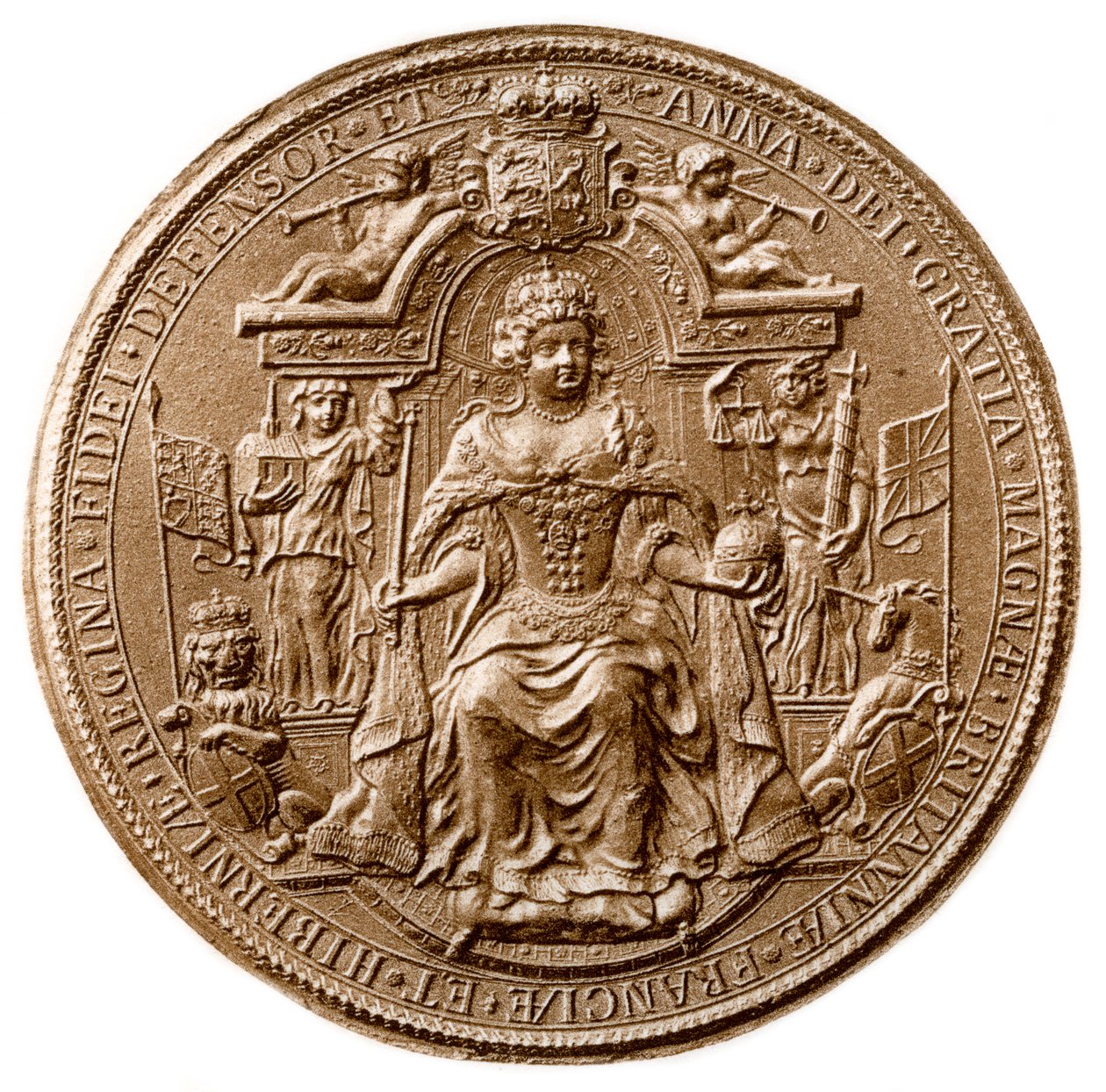 Terceiro Grande Selo da Rainha Ana, anverso, 1702-1714 1906 de Unbekannt