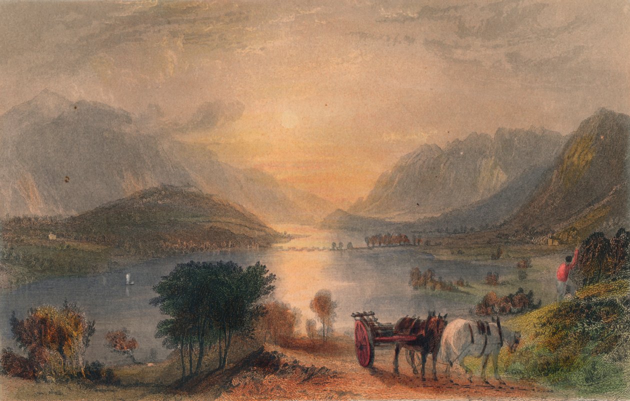 Thirlmere & Helvellen & c. De Raven Crag, c1830s. de Unbekannt