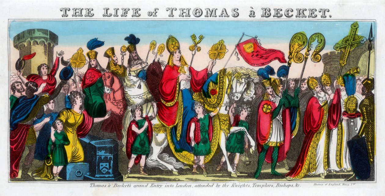 Thomas à Beckets grand Entrada em Londres .... Século 12, 19 século de Unbekannt