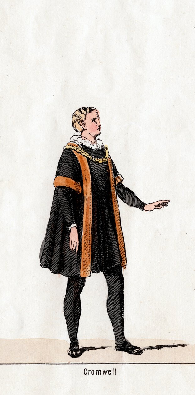 Thomas Cromwell, figurino da peça de Shakespeares, Henrique VIII, século XIX de Unbekannt