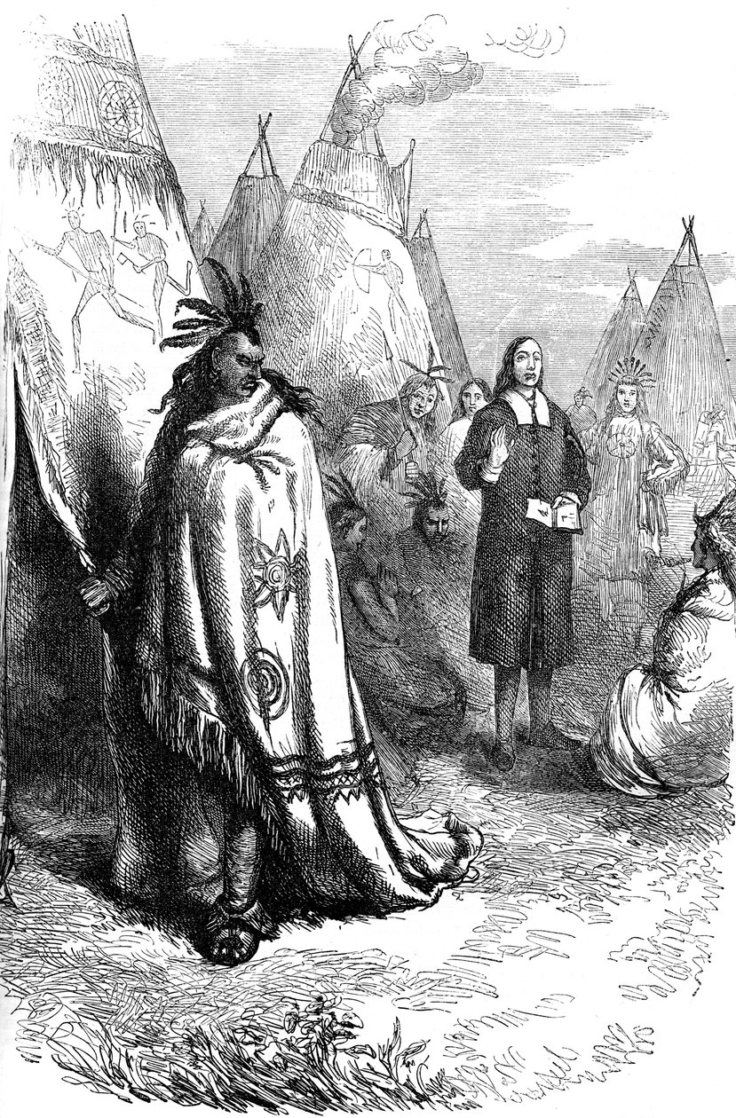 Thomas Mayhew e o Narragansett sachem, século XVII c1880 de Unbekannt
