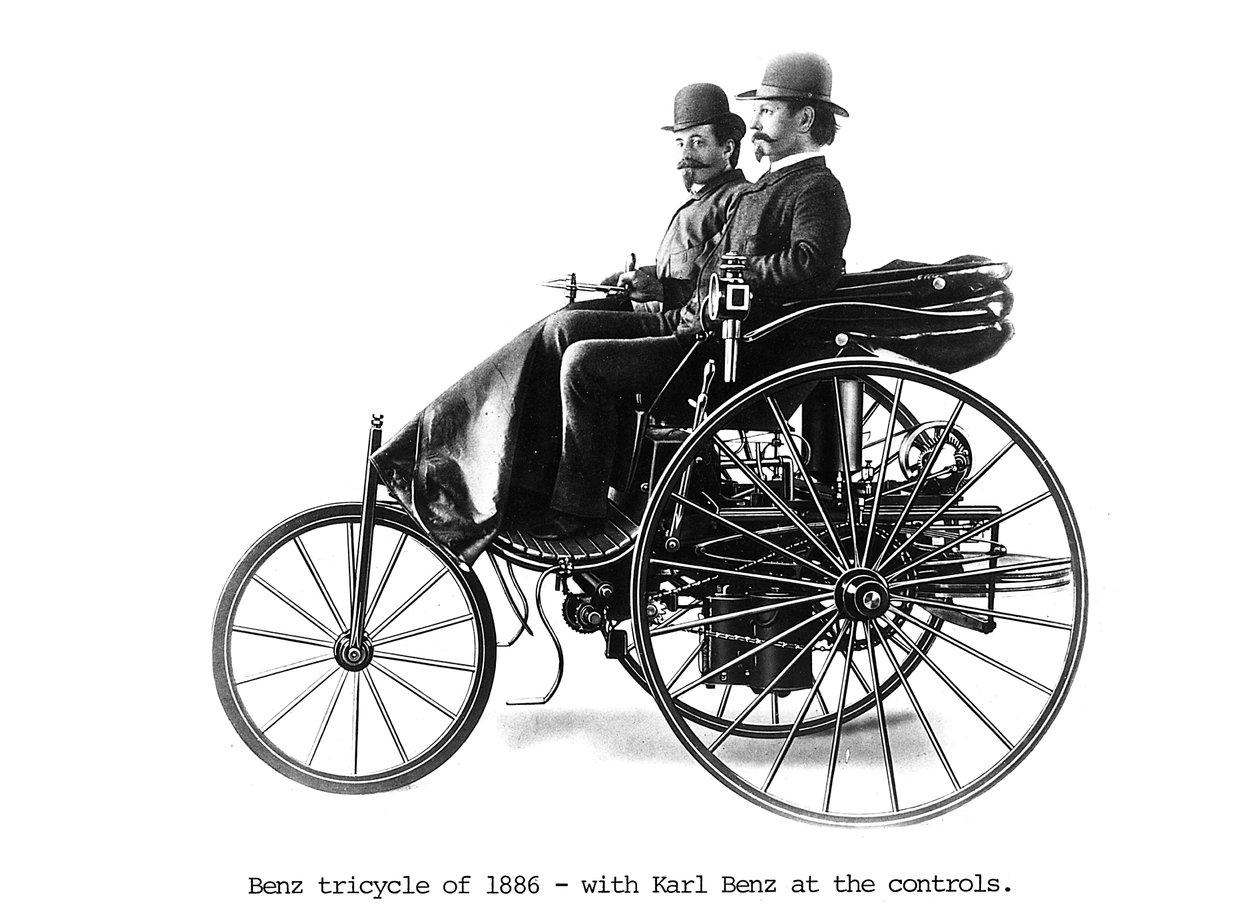 Carro a motor Benz de três rodas, 1886 de Unbekannt