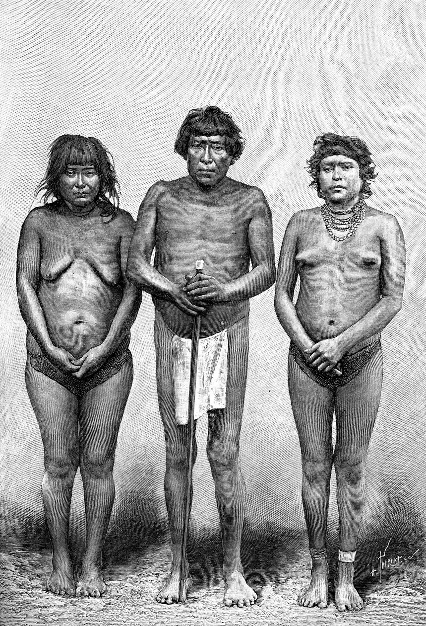 Três índios Guarauni, Venezuela, 1895 de Unbekannt