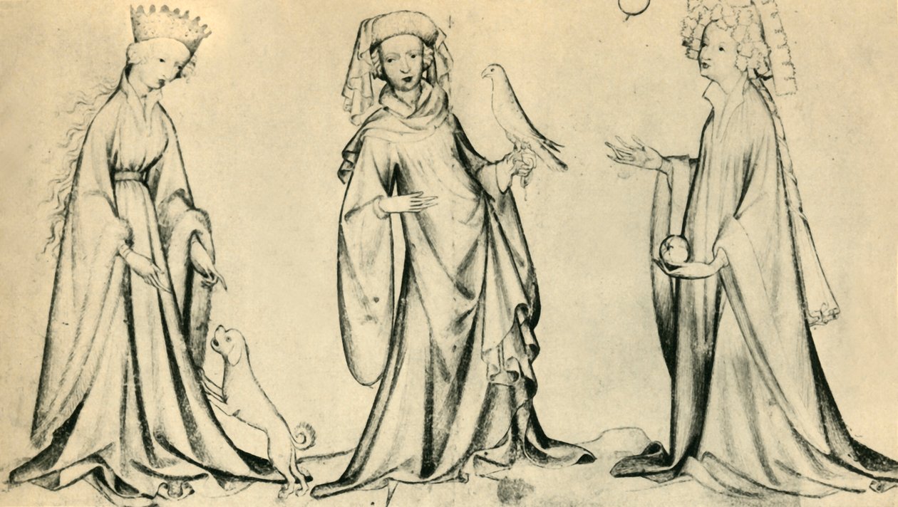 Três jovens, c1400, 1943. de Unbekannt