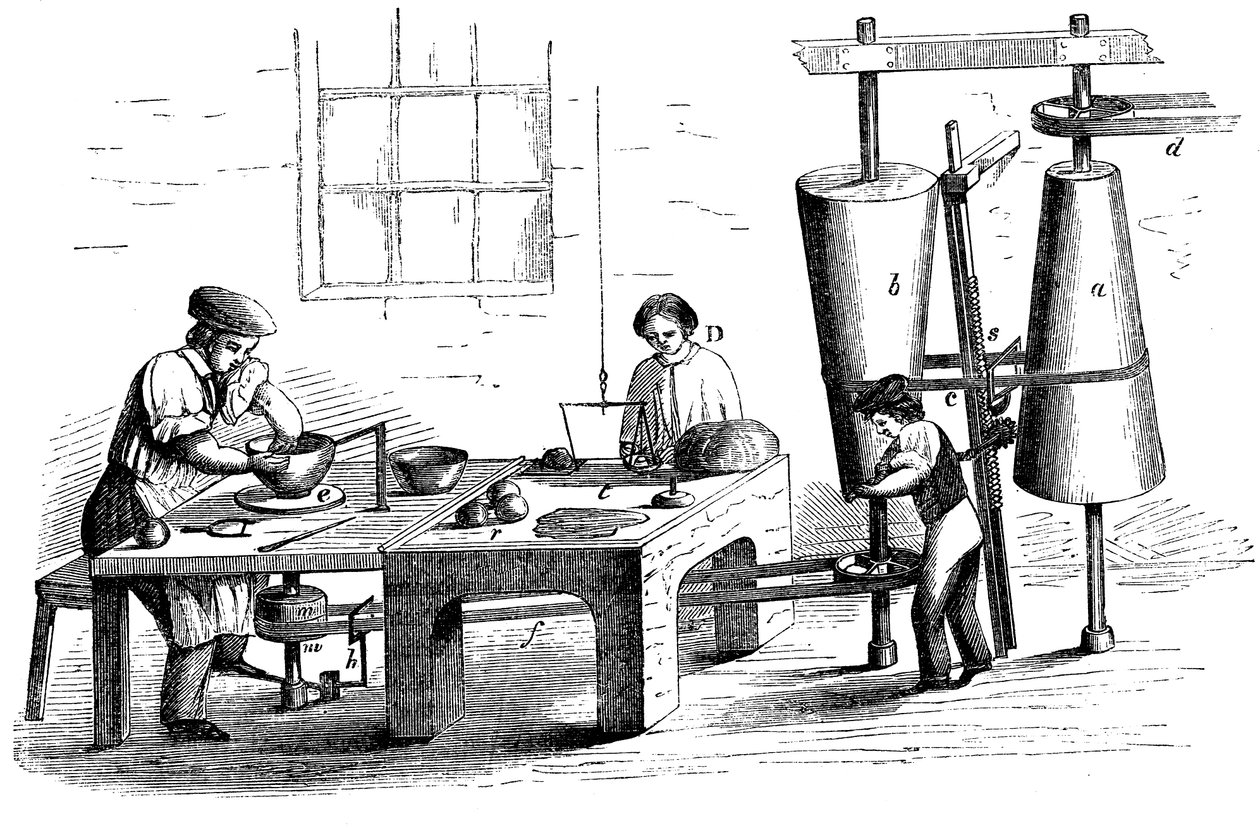 Jogando um vaso de barro, c1860 de Unbekannt
