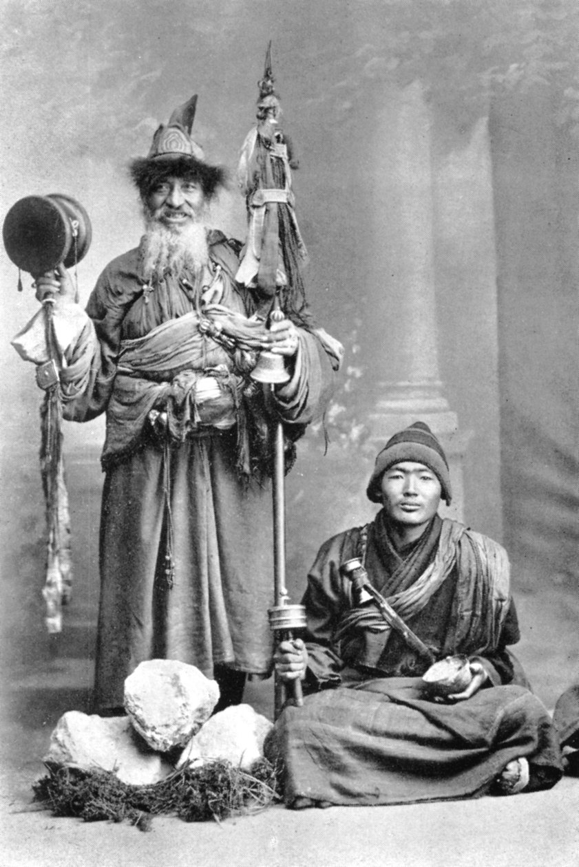 Mendigos tibetanos, c1910 de Unbekannt