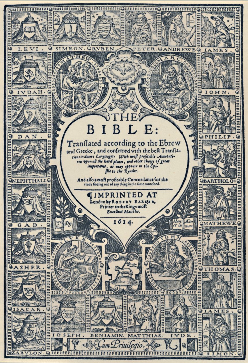 Página de rosto da Bíblia de Genebra, 1614, 1947 de Unbekannt