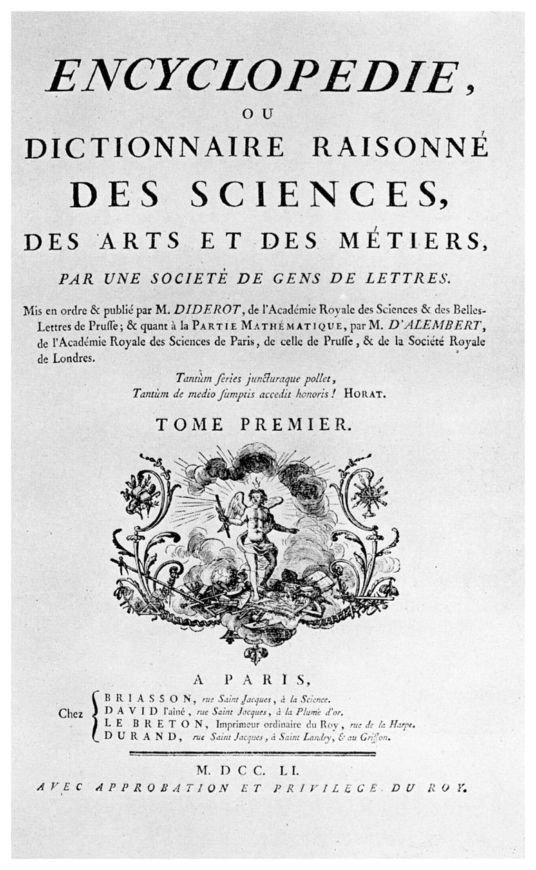 Página de rosto da Denis Diderots Encyclopedie, 1751 1956 de Unbekannt