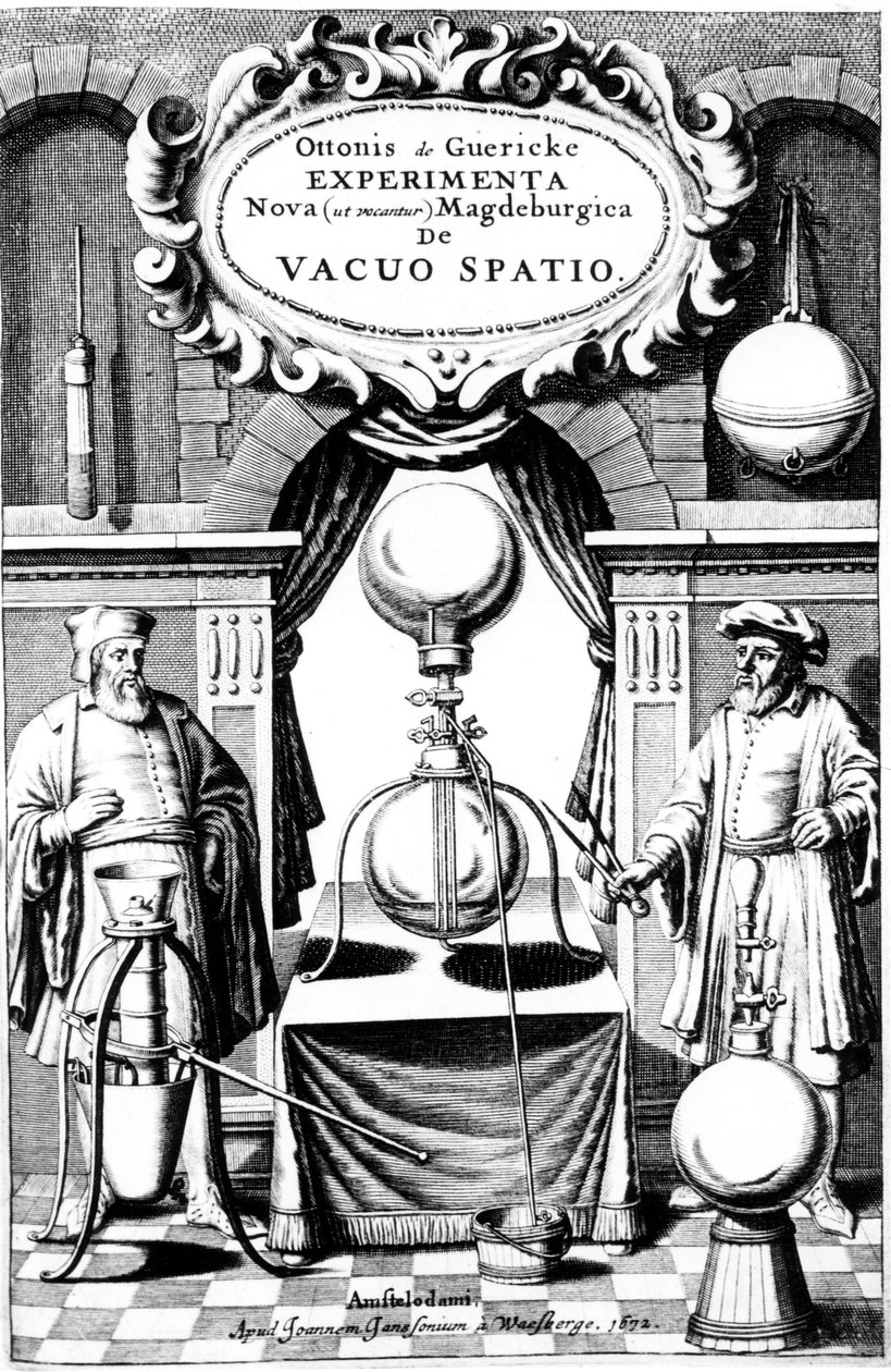 página de título nova de experimentos como eles Magdeburgica, o espaço vazio, Amsterdam, 1672 de Unbekannt