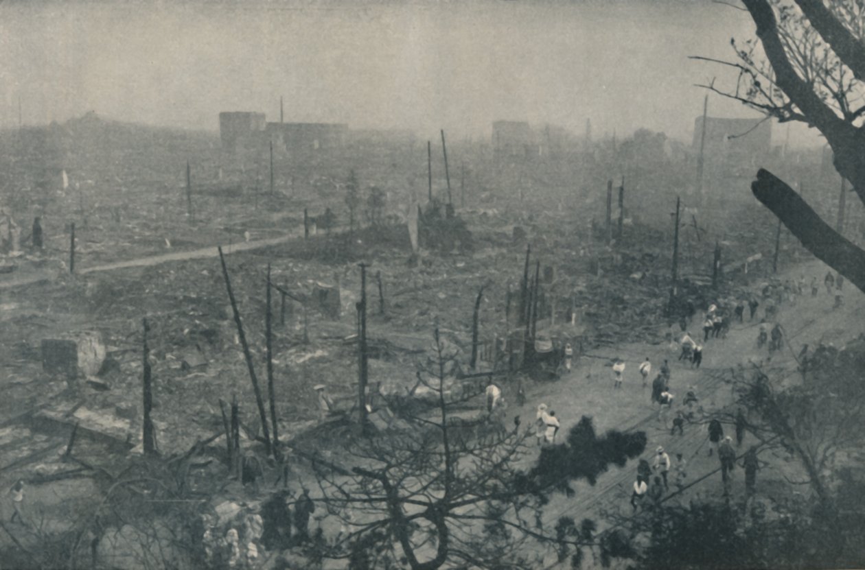 Planície fumegante de Tokyos de destroços e cinzas, c1935 de Unbekannt