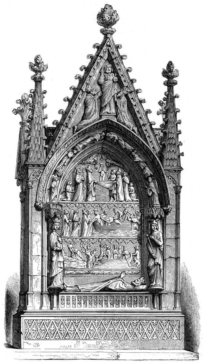 Túmulo de Dagobert I 603-689, rei merovíngio, Basilisque Saint-Denis, 1849 de Unbekannt